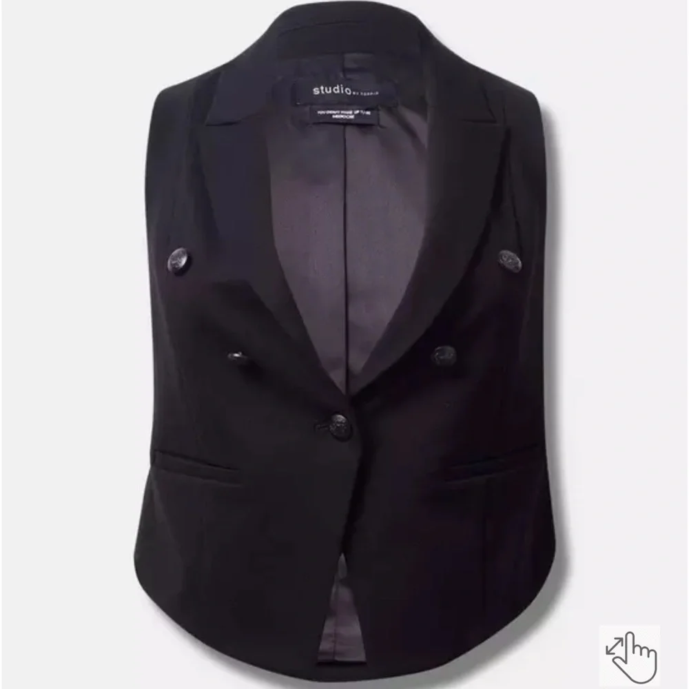 Torrid Studio Ponte Buttoned Tailored Suit Vest - Picture 2 of 7